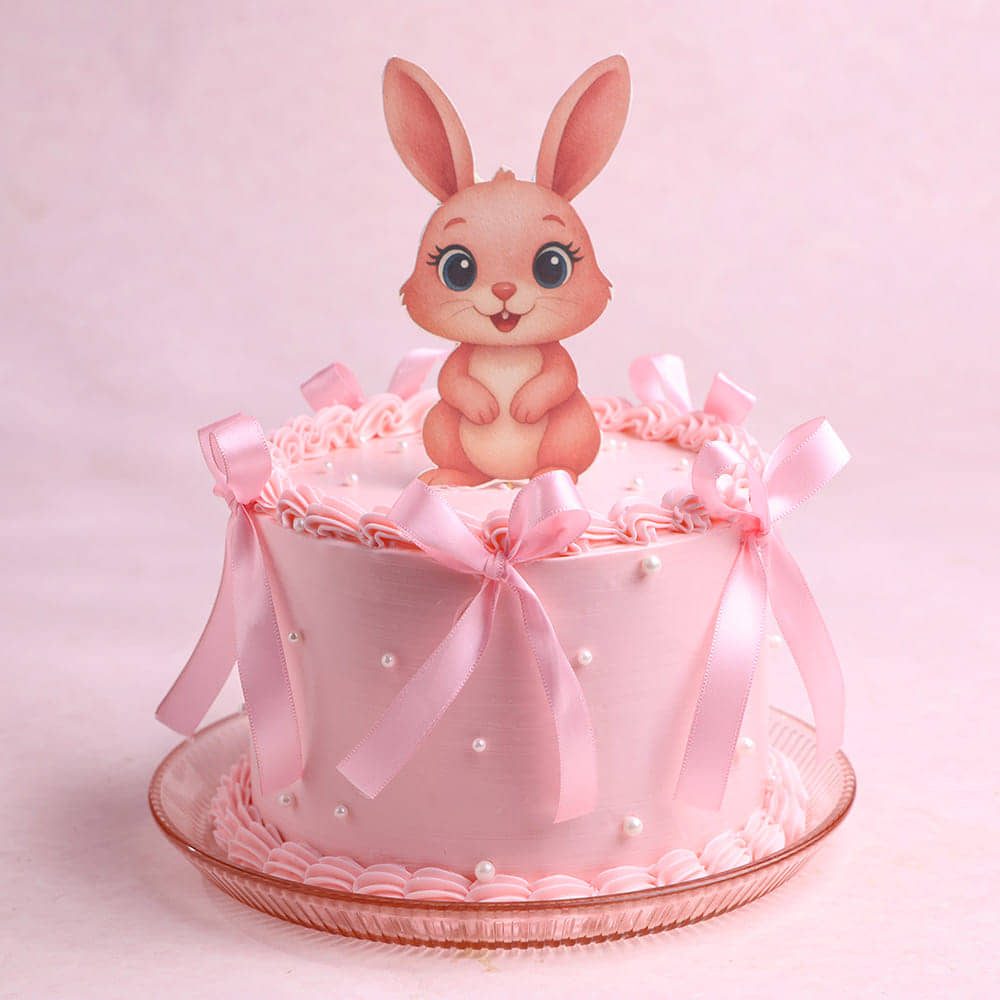 Bunny Blush Ribbon Cake
