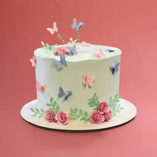 Butterfly N Blooms Theme Cake Butterfly N Blooms Theme Cake