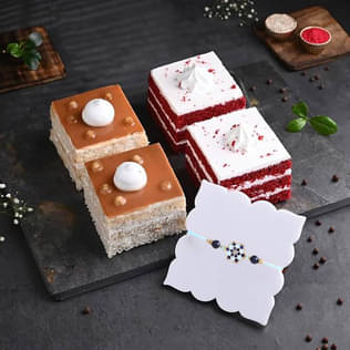 Butterscotch n Velvet Pastries With Rakhi