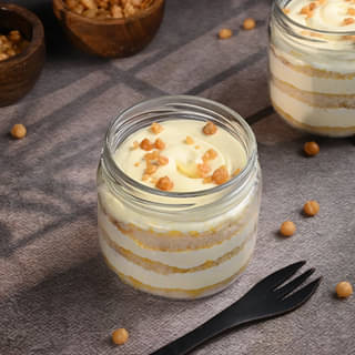 Side view of Butterscotch Single Jar Cake