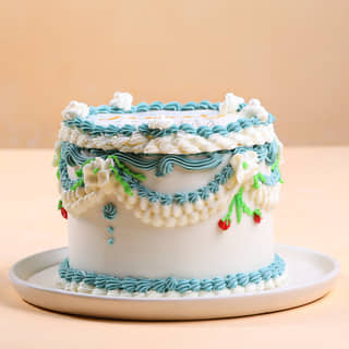 Side Angled View of Calendar Vintage Fire Cake