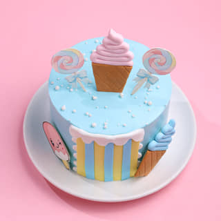 Front View of Candy Carnival Cake Front View of Candy Carnival Cake