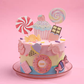 Side View of Candy Party Ombre Cake Side View of Candy Party Ombre Cake