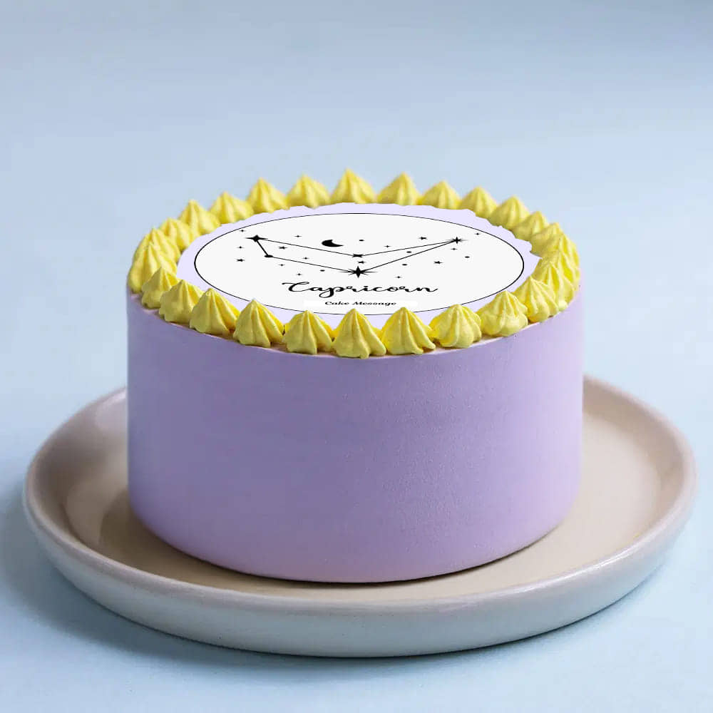 Front Angled View of Capricorn Sun Sign Bento Cake