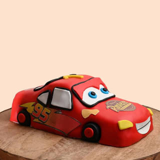 Front View: McQueen Racer - Car Theme Birthday Cake
