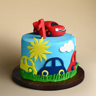Top View of Car Fondant Cake
