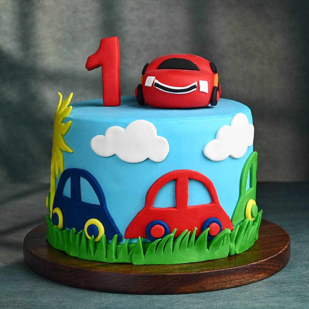 Car Theme Fondant Cake