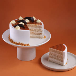 Sliced View of Caramel Crunch Butterscotch Cake Sliced View of Caramel Crunch Butterscotch Cake