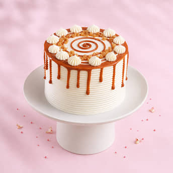 Swirly Butterscotch Drip Cake
