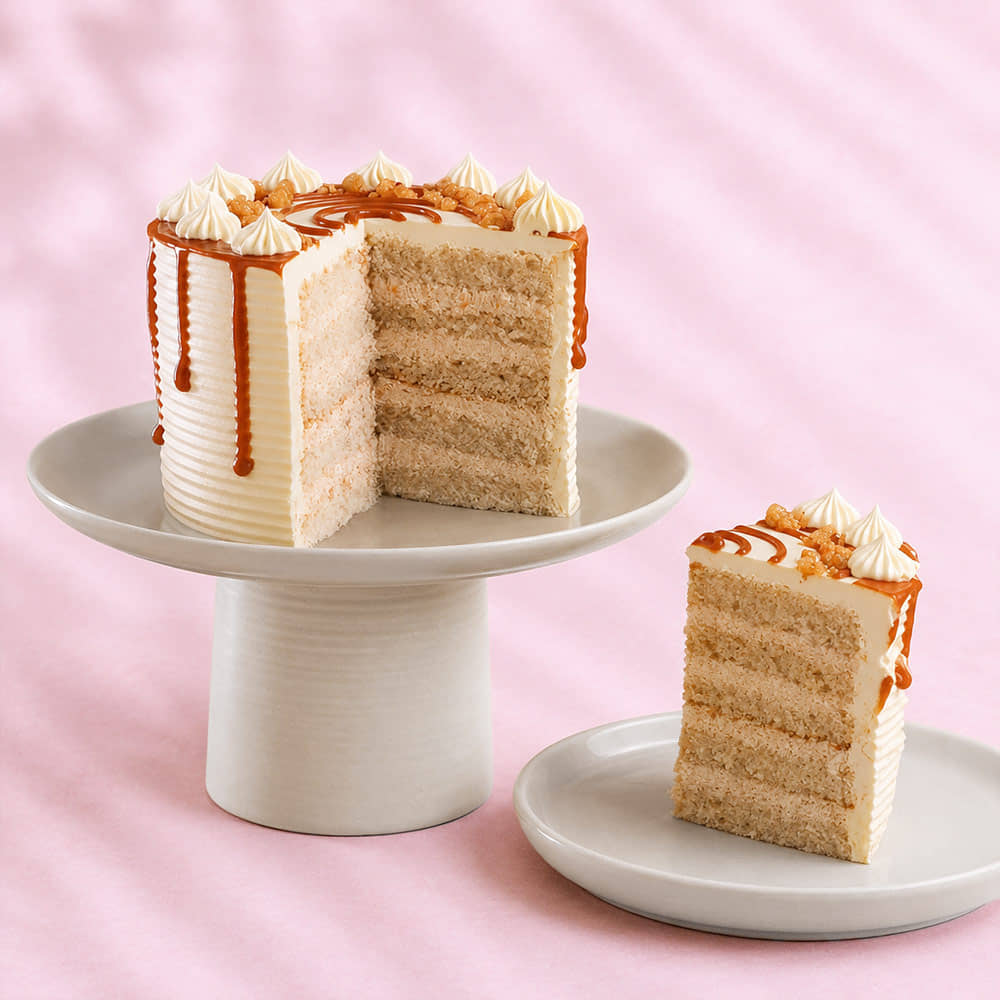 Swirly Butterscotch Drip Cake