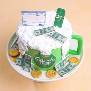 Top View of Carlsberg Beer Themed Cake Top View of Carlsberg Beer Themed Cake