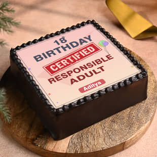 Certified Eighteen Birthday Cake