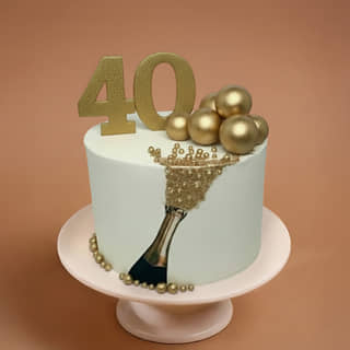 Champagne Pop Fortieth Birthday Cake