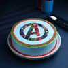 Zoomed View of Charming Avengers Cake And Rakhi