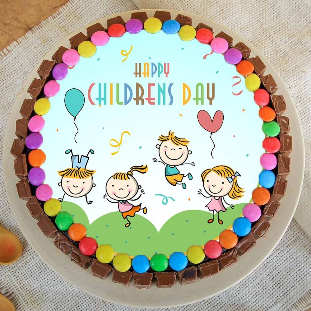 Childrens Day Cute Delicious Photo Cake