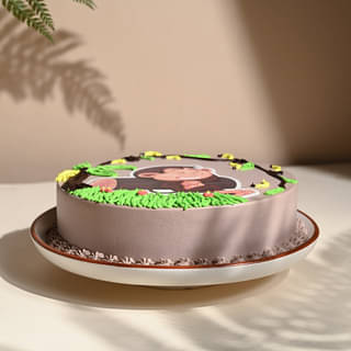 Side View of Charming Monkey Jungle Cake