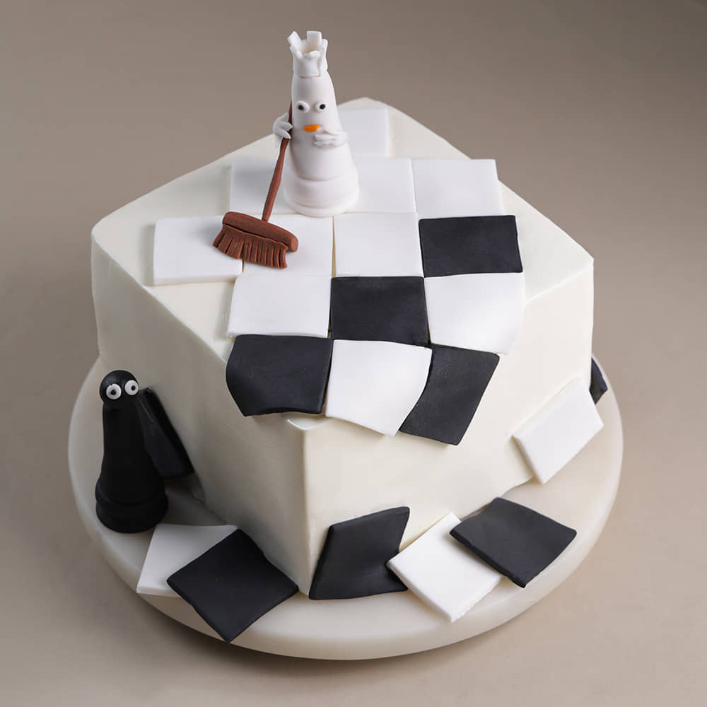 Top View of Checkmate Chess Cake Top View of Checkmate Chess Cake
