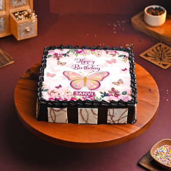 Purple Butterfly Cake For Birthday