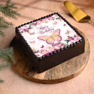 Purple Butterfly Cake For Birthday