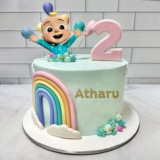 Order Cheerful Cocomelon Rainbow Fondant Cake 