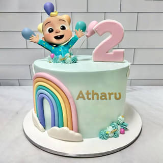 Cheerful Cocomelon Rainbow Fondant Cake Order Cheerful Cocomelon Rainbow Fondant Cake
