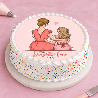 Cheerful Daughters Day Cake