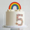 Cheerful Rainbow Semi Fondant Cake