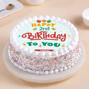 Cheerful Second Birthday Cake Cheerful Second Birthday Cake