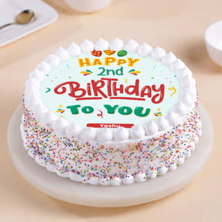 Cheerful Second Birthday Cake Cheerful Second Birthday Cake