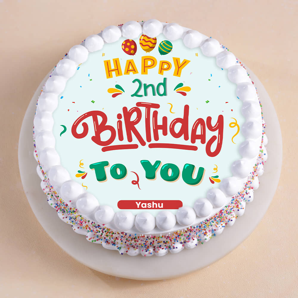 Cheerful Second Birthday Cake