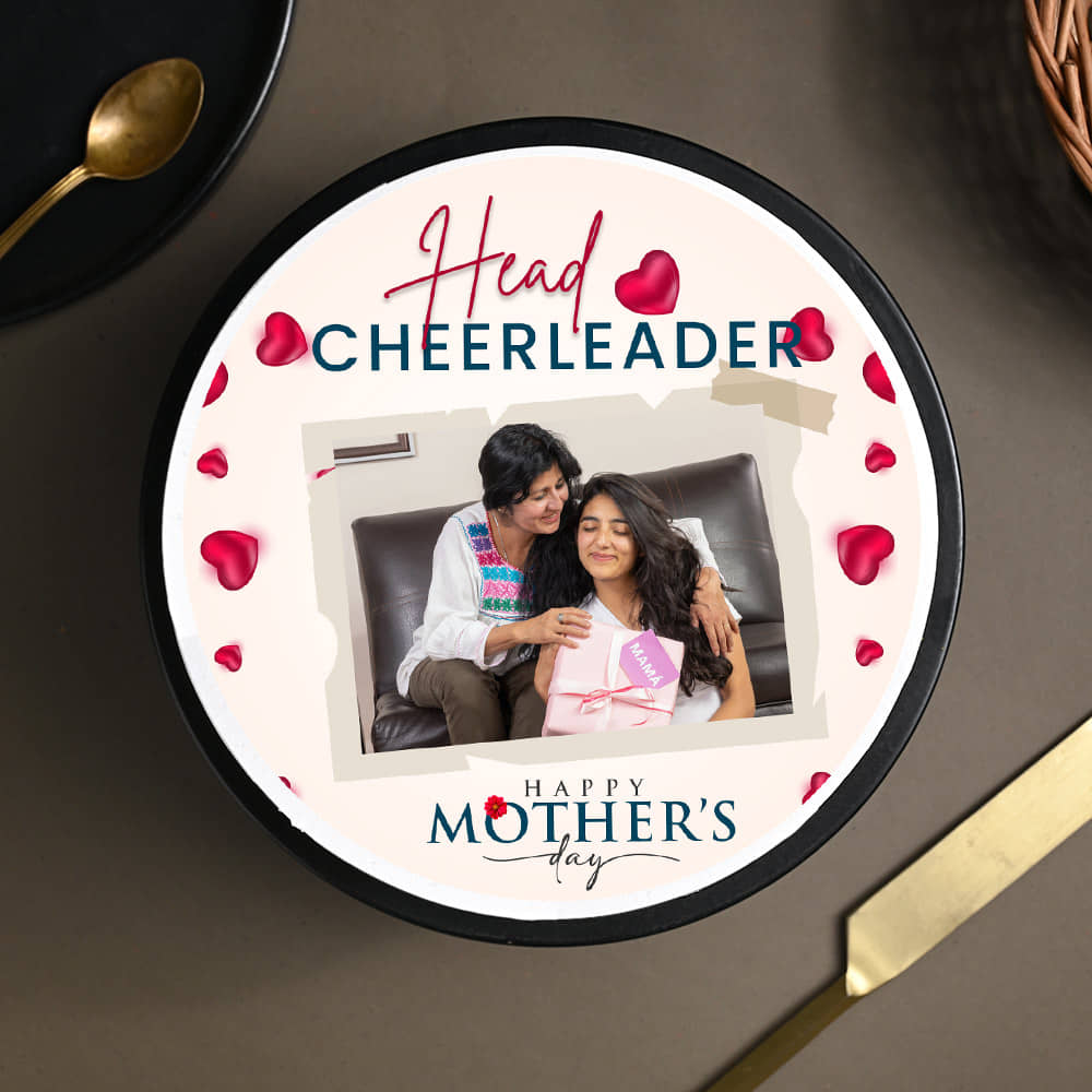 Top View: Mom Photo Cake - Celebrating with Love and Joy