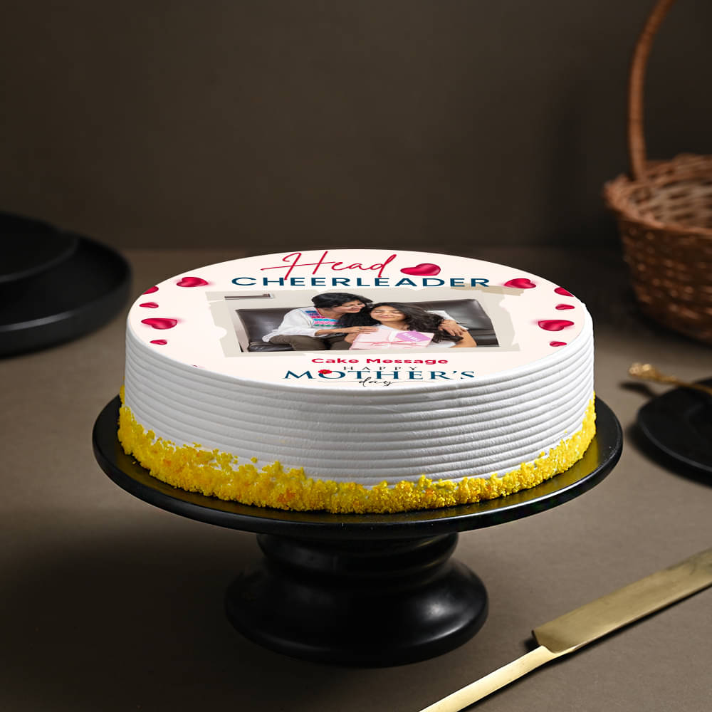 Top View: Mom Photo Cake - Celebrating with Love and Joy