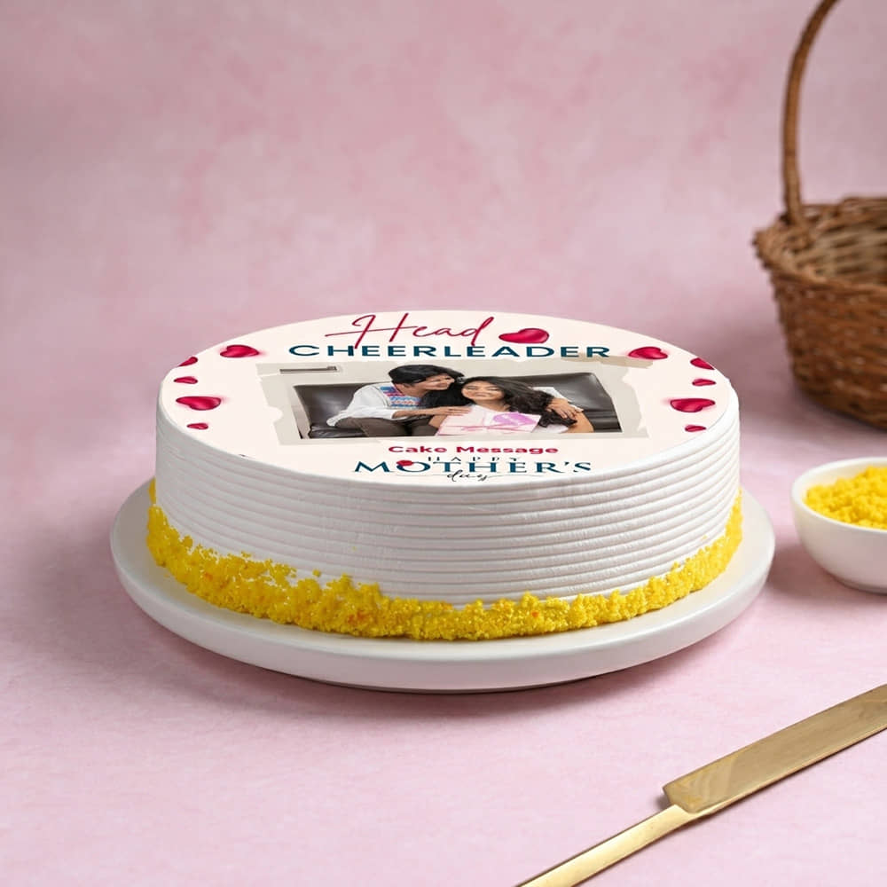 Top View: Mom Photo Cake - Celebrating with Love and Joy