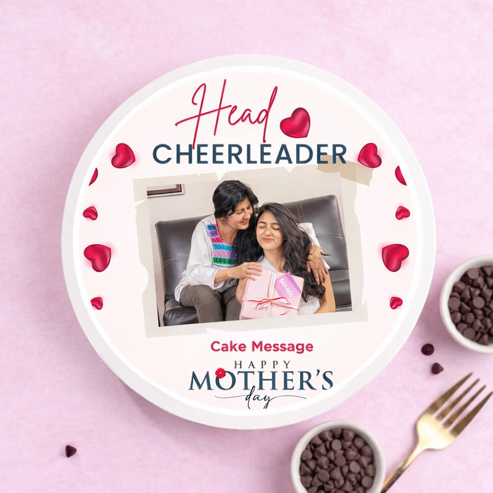 Front View: Mom Photo Cake - Celebrating with Love and Joy