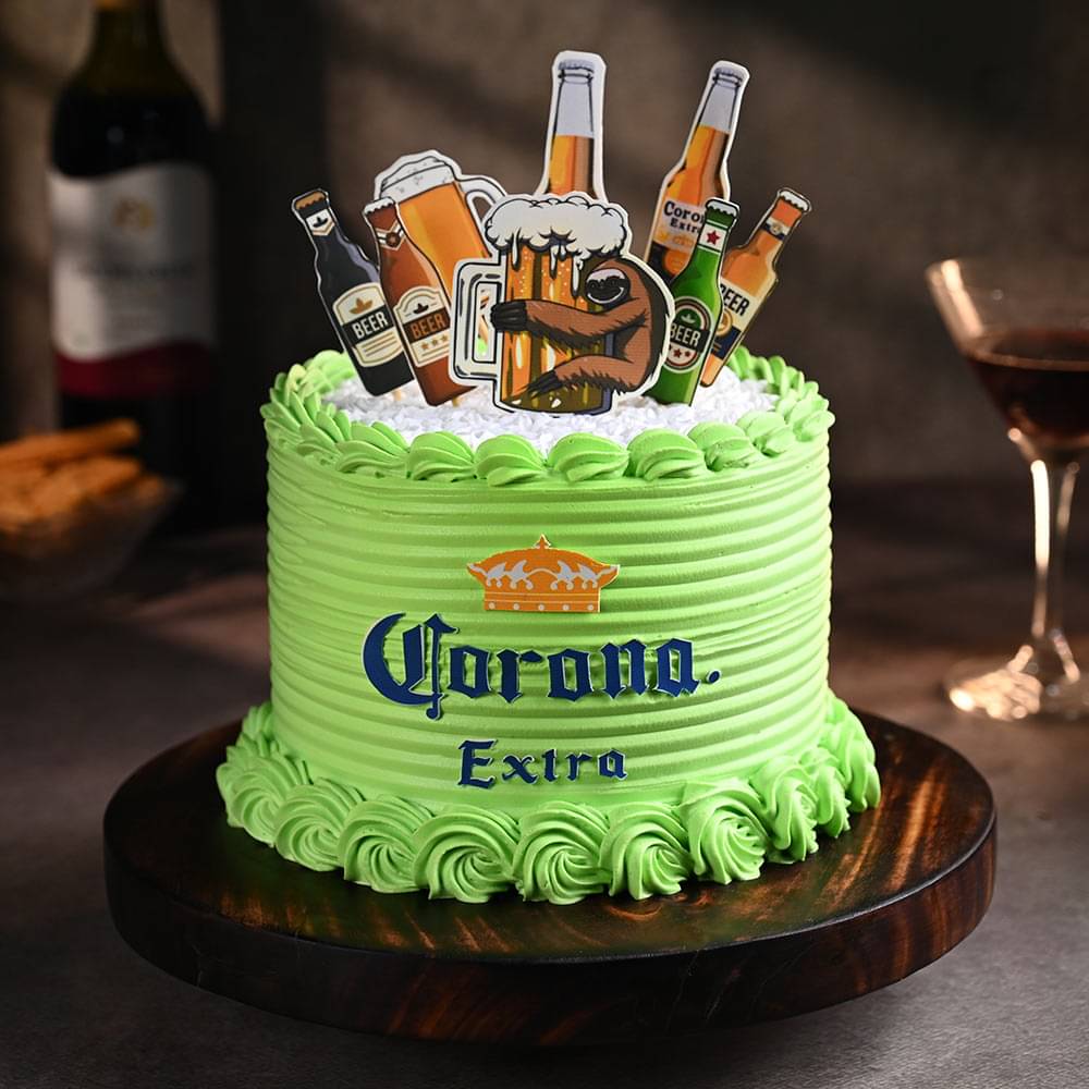 Zoomed View of Cheers To Beer Celebration Cake