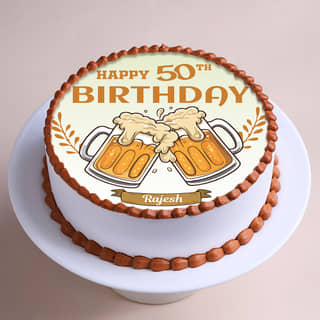 Cheers To Fifty Birthday Cake