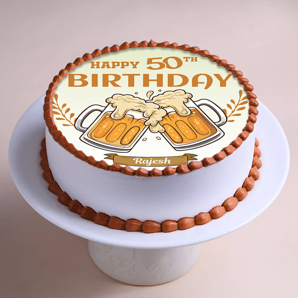 Cheers To Fifty Birthday Cake