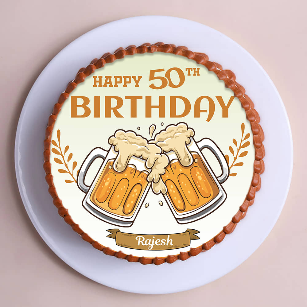 Cheers To Fifty Birthday Cake