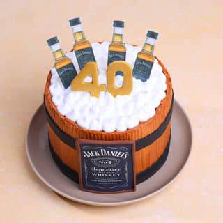 Top View of Cheers To Forty Beer Cake Top View of Cheers To Forty Beer Cake