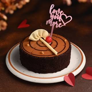 Cherry Butterscotch Cake With Love Topper