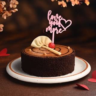 Cherry Butterscotch Cake With Love Topper