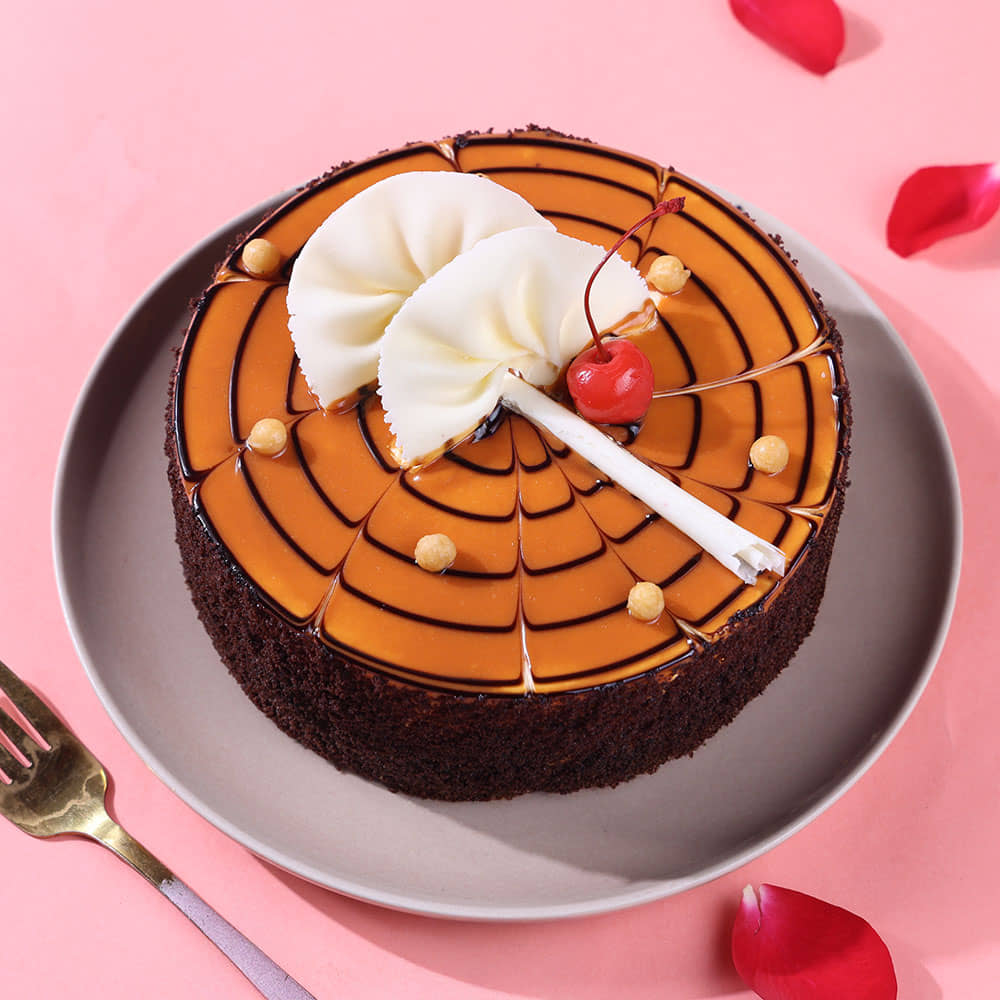 Top View of Cherry Butterscotch Cake