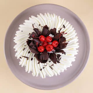Top View of Cherry Kissed Black Forest Cake Top View of Cherry Kissed Black Forest Cake