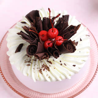 Front View of Cherry Kissed Black Forest Cake Front View of Cherry Kissed Black Forest Cake