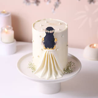 Side View of Bride To Be Celebration Cake