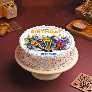 Chic Cricket Photo Cake