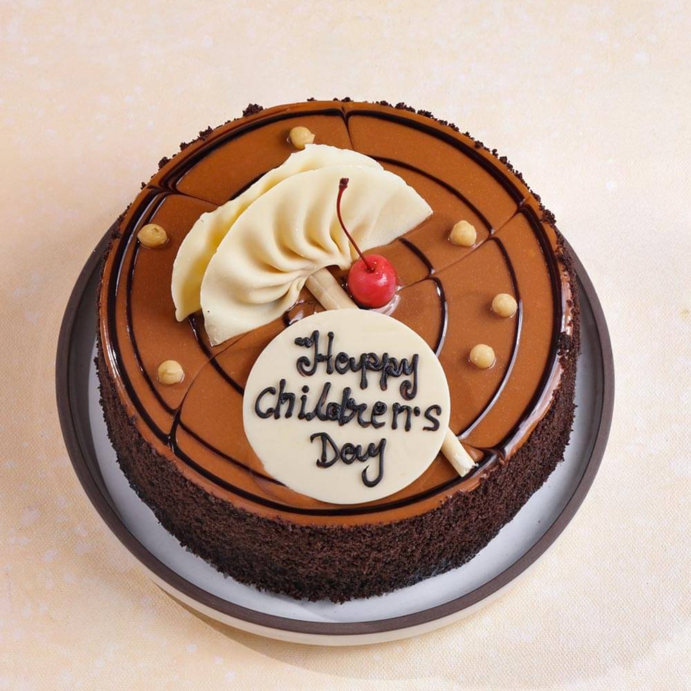 Top View of Childrens Day Butterscotch Cake