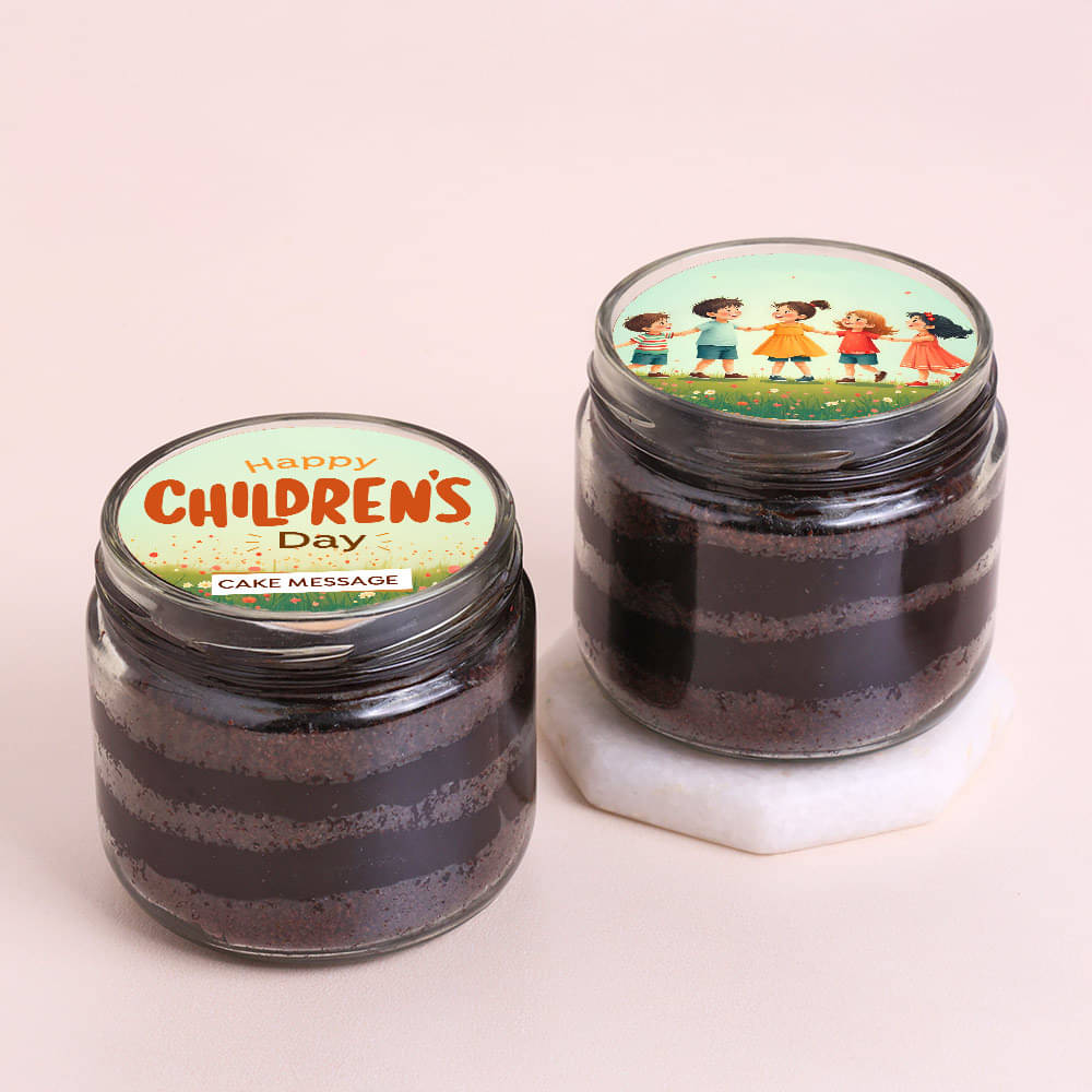 Childrens Day Chocolate Jar Cakes Duo