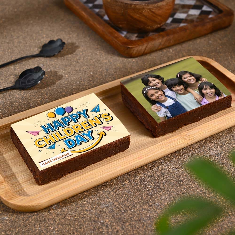 Childrens Day Personalised Choco Walnut Brownies Childrens Day Personalised Choco Walnut Brownies