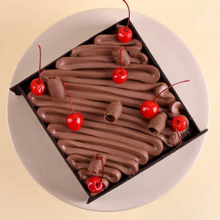 Top View of Choco Cherry Black Forest Cake